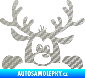 Samolepka Sob 002 pravá vykukuje 3D karbon stříbrný