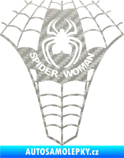 Samolepka Spider woman pavoučí žena 3D karbon stříbrný