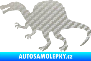 Samolepka Spinosaurus 001 levá 3D karbon stříbrný