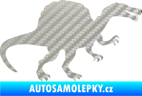 Samolepka Spinosaurus 001 pravá 3D karbon stříbrný