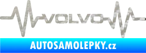Samolepka Srdeční tep 020 volvo 3D karbon stříbrný
