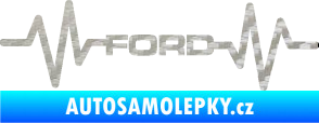 Samolepka Srdeční tep 027 Ford 3D karbon stříbrný