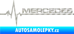 Samolepka Srdeční tep 035 pravá mercedes 3D karbon stříbrný