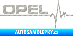 Samolepka Srdeční tep 036 levá Opel 3D karbon stříbrný