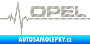Samolepka Srdeční tep 036 pravá Opel 3D karbon stříbrný
