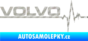 Samolepka Srdeční tep 037 levá Volvo 3D karbon stříbrný
