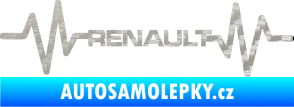 Samolepka Srdeční tep 042 Renault 3D karbon stříbrný