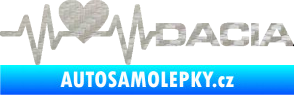 Samolepka Srdeční tep 045 pravá Dacia 3D karbon stříbrný