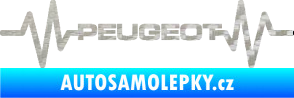Samolepka Srdeční tep 053 Peugeot 3D karbon stříbrný