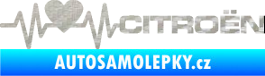 Samolepka Srdeční tep 056 pravá Citroen 3D karbon stříbrný