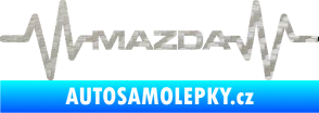 Samolepka Srdeční tep 059 Mazda 3D karbon stříbrný