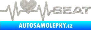 Samolepka Srdeční tep 060 pravá Seat 3D karbon stříbrný