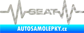 Samolepka Srdeční tep 061 Seat 3D karbon stříbrný