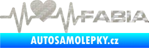 Samolepka Srdeční tep 064 pravá Fabia 3D karbon stříbrný