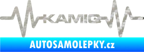 Samolepka Srdeční tep 067 Kamiq 3D karbon stříbrný