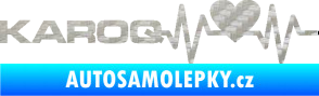 Samolepka Srdeční tep 068 levá Karoq 3D karbon stříbrný