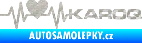 Samolepka Srdeční tep 068 pravá Karoq 3D karbon stříbrný