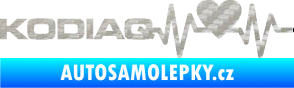 Samolepka Srdeční tep 070 levá Kodiaq 3D karbon stříbrný