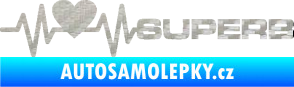 Samolepka Srdeční tep 072 pravá Superb 3D karbon stříbrný