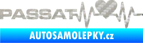 Samolepka Srdeční tep 077 levá Volkswagen Passat 3D karbon stříbrný