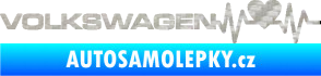 Samolepka Srdeční tep 078 levá Volkswagen 3D karbon stříbrný
