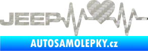 Samolepka Srdeční tep 080 levá Jeep 3D karbon stříbrný