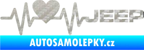 Samolepka Srdeční tep 080 pravá Jeep 3D karbon stříbrný