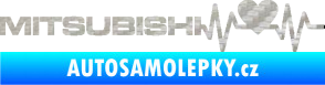 Samolepka Srdeční tep 082 levá Mitsubishi 3D karbon stříbrný