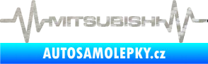 Samolepka Srdeční tep 083 Mitsubishi 3D karbon stříbrný