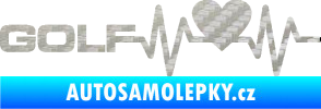 Samolepka Srdeční tep 084 levá Volkswagen Golf 3D karbon stříbrný