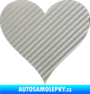 Samolepka Srdíčko 001 3D karbon stříbrný