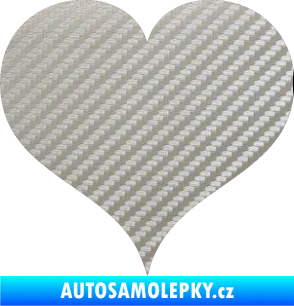 Samolepka Srdíčko 003 3D karbon stříbrný