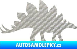 Samolepka Stegosaurus 001 pravá 3D karbon stříbrný