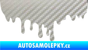 Samolepka Stékájící skvrna 001 levá krevní cákanec 3D karbon stříbrný
