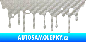 Samolepka Stékající skvrna 005 levá 3D karbon stříbrný