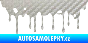 Samolepka Stékající skvrna 005 pravá 3D karbon stříbrný