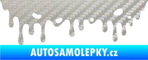Samolepka Stékající skvrna 006 levá 3D karbon stříbrný