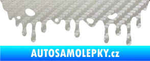 Samolepka Stékající skvrna 006 pravá 3D karbon stříbrný