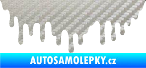 Samolepka Stékající skvrna 007 levá 3D karbon stříbrný