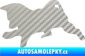 Samolepka Štěňátko 002 levá německý ovčák 3D karbon stříbrný