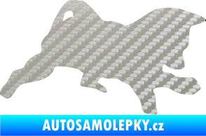 Samolepka Štěňátko 002 pravá německý ovčák 3D karbon stříbrný