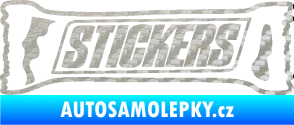 Samolepka Stickers nápis 3D karbon stříbrný