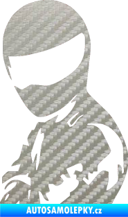 Samolepka Stig levá 3D karbon stříbrný