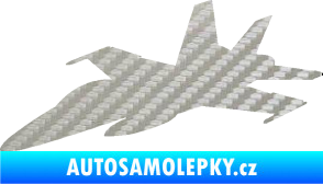 Samolepka Stíhací letoun 001 levá 3D karbon stříbrný