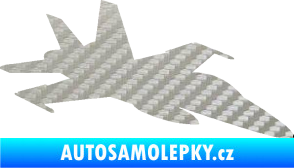 Samolepka Stíhací letoun 001 pravá 3D karbon stříbrný