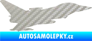 Samolepka Stíhací letoun 002 pravá 3D karbon stříbrný