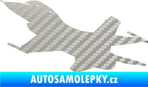 Samolepka Stíhací letoun 004 levá 3D karbon stříbrný