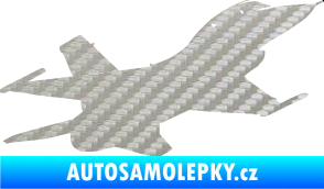 Samolepka Stíhací letoun 004 pravá 3D karbon stříbrný