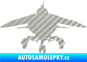 Samolepka Stíhací letoun 008  MIG 3D karbon stříbrný