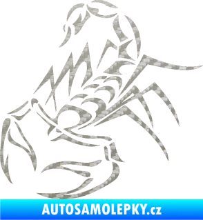 Samolepka Štír 017 levá 3D karbon stříbrný